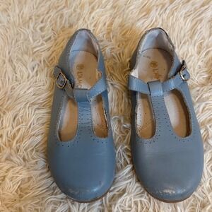 L'Amour Blue Leather T Strap Buckle‎ Dress Shoes Girl's Size 12